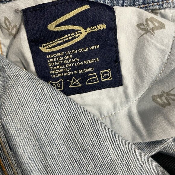 Seven7 Blue Skinny Jeans with Weathered Fading - Picture 10 of 10